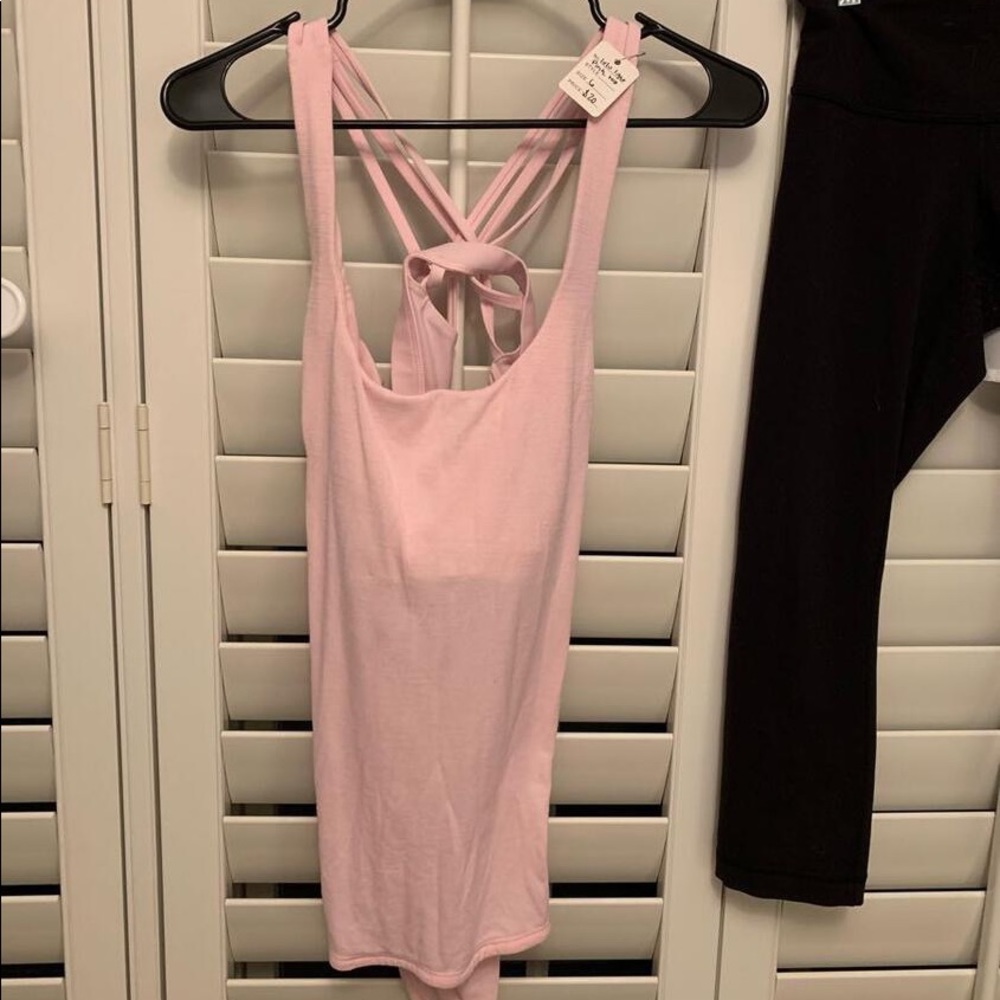 Pink workout top built in bra